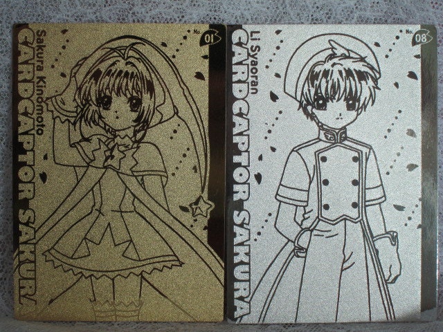 Japan Vintage Anime Clamp Cardcaptor Sakura Collectable Special Gold Silver Cards Set - 5 pcs