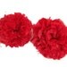 2 Red dianthus  Fabric Flower
