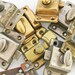 Vintage Hardware, Latch Lot, Steampunk, Assemblage, Brass, Copper, Nickel, Door Hardware, Door Locks