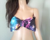 Galaxy space bow bandeau sunbathing bikini top only