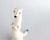 Ermine Figurine - Weasel in Winter White by Bonjour Poupette