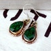 Genuine Organic Emeralds with Three Metals Modern Gemstone Earrings