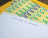 SALE ITEM: personalized notecards - jonathan adler "zigzag"