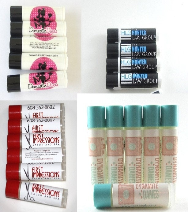 Personalized  Label Business Promotion & Special Event Shea Butter Lip Balms