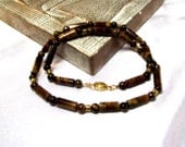 Men's Golden Brown Tigers Eye Necklace
