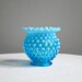 Opalescent Blue Hobnail Glass Vase by Fenton Blue Medium