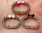 Iphone 5 Case Camera Deco Wreath w/ Bling Bling Rhinestones n Kawaii Bow (Pink, White, Black) - Smart phone IPhone Decoration (3 pcs) CAB129