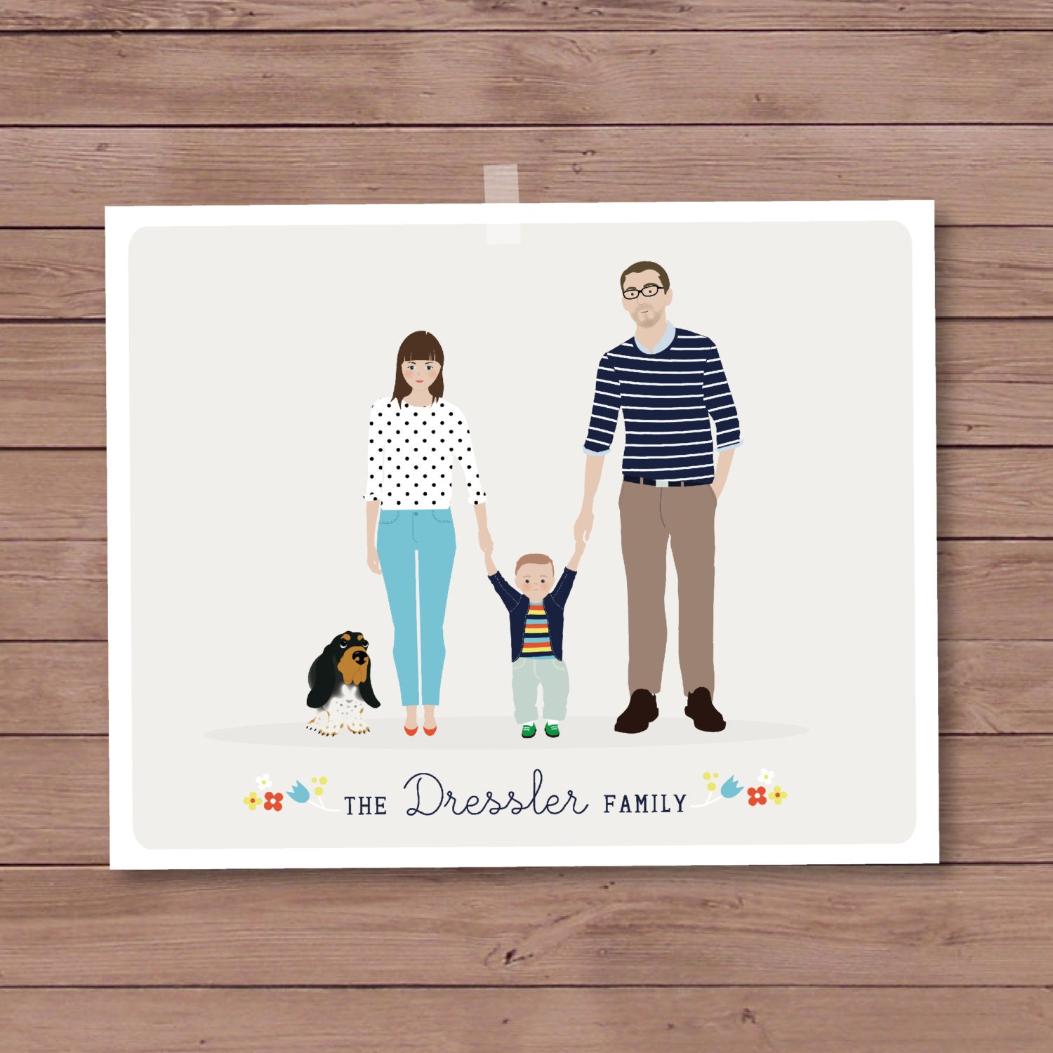 8X10 Custom Family of 4 Portrait