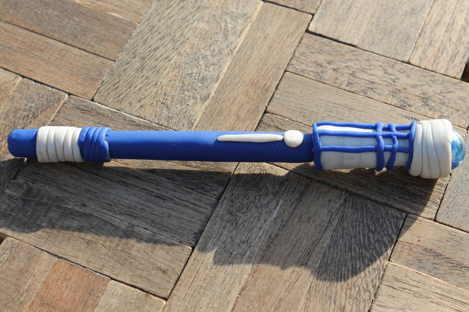 Custom TARDIS BLUE Sonic Screwdriver Doctor Who DALEK Inspired Pen Removable lid black replaceable ink Dr Who Sci-fi Geekery