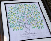 Wedding Gift Hand drawn Wedding Guest book Thumb Tree Fingerprint Tree ink Guest book alternative sketched Tree wedding tree 100-220 guests
