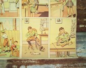 Vintage Old School Pull Down Being Careful Poster