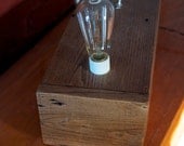 Simple / Minimal / Vintage Reclaimed Barnwood Box Lamp