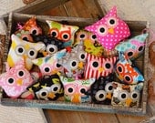 10 Custom Owl Birthday Party Favors /owl pillow / Christmas Ornaments/Christmas Party/ Baby Shower  / Mini Itty Bitty /Nursery Decor