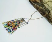Bright fringe necklace- boho fringe necklace-tribal necklace