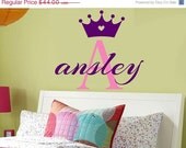 SALE 10% OFF Wall Decal Childrens Monogram PRINCESS   Extra Large