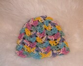 Baby Girl Country Garden V-Stitch Baby Hat  Photo Prop Newborn Ready to Ship