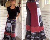 CUSTOM make Request ,Eco Gaucho pants, LONG length, full payment,  patchwork, wide leg, upcycled clothing, you pick colors,by Zasra