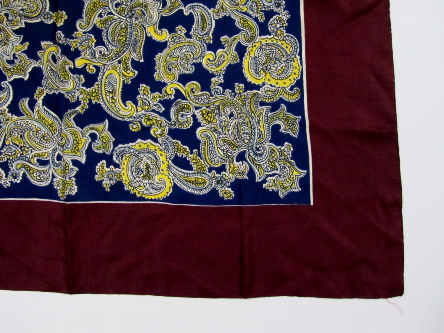 1930s 1940s Silk Scarf in Paisley Large