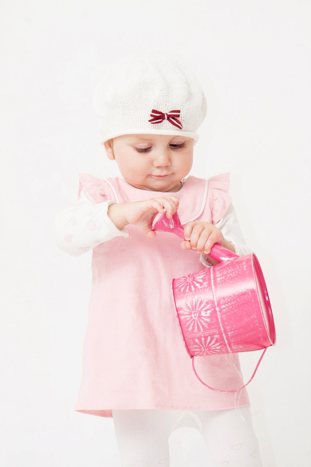 Girl beret, kids Spring accessories - knit toddler girl's beanie beret slouchy hat