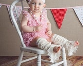 5 piece set, Pink Petti Bubble Sun Suit Set, leggings and headbandfor Spring or Summer - Light pink Petti Romper Bloomers