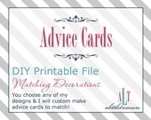 Printable Advice cards for the mommy to be - baby shower decorations - bridal shower decor