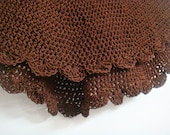 Round Crochet Rug Carpet in Brown