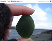 ON SALE Green Irish Sea Glass Piece Mermaid's Tear from Ireland.