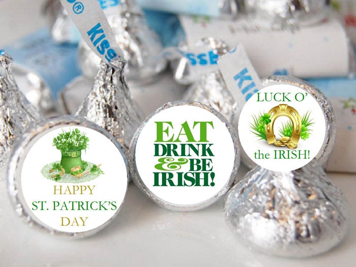 personalized ST PATRICKS Day Hershey's Kisses labels - FREE shipping