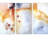 SUPER SALE. Additional 15% OFF. Large Contemporary Art Floral. Original Modern Painting. 45x30".  Title "In Bloom" by R Schoeffel