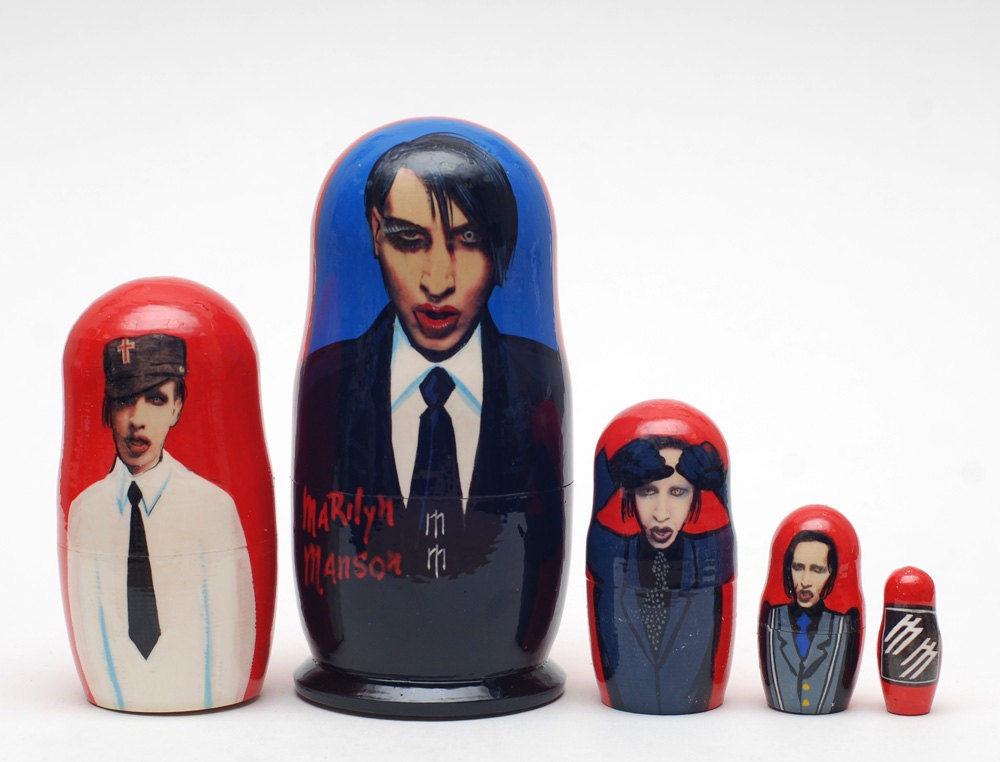 Marilyn Manson Nesting Dolls 5pc matryoshka doll free shipping