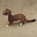 Needle felted weasel or stoat, pose-able life-sized woodland animal
