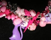 FULLY LOADED Pink, Purple and Silver Gumball Kawaii Charm Bracelet