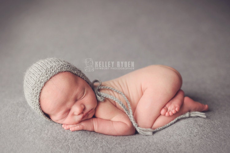 Gray Classic Newborn Bonnet