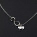 Personalized Infinity Necklace. Heart Silver Necklace. Monogrammed Jewelry. Bridesmaids.  friendship. Couple Infinity Love
