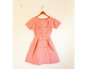 hold hold hold 1950s-1960s DREAMY peach coral day dress