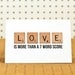 Love Scrabble Valentine's Anniversary Card