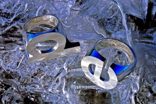 Sterling Silver letter rings in Helvetica or other font.     Custom orders available
