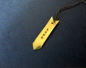 Personalized Jewelry Arrow Necklace Brass Arrow Jewelry Geometric Necklace Hand Stamped Necklace Custom Jewelry Bohemian Jewelry