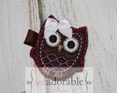 Brown and Pink Owl Clippie - LOW SHIPPING