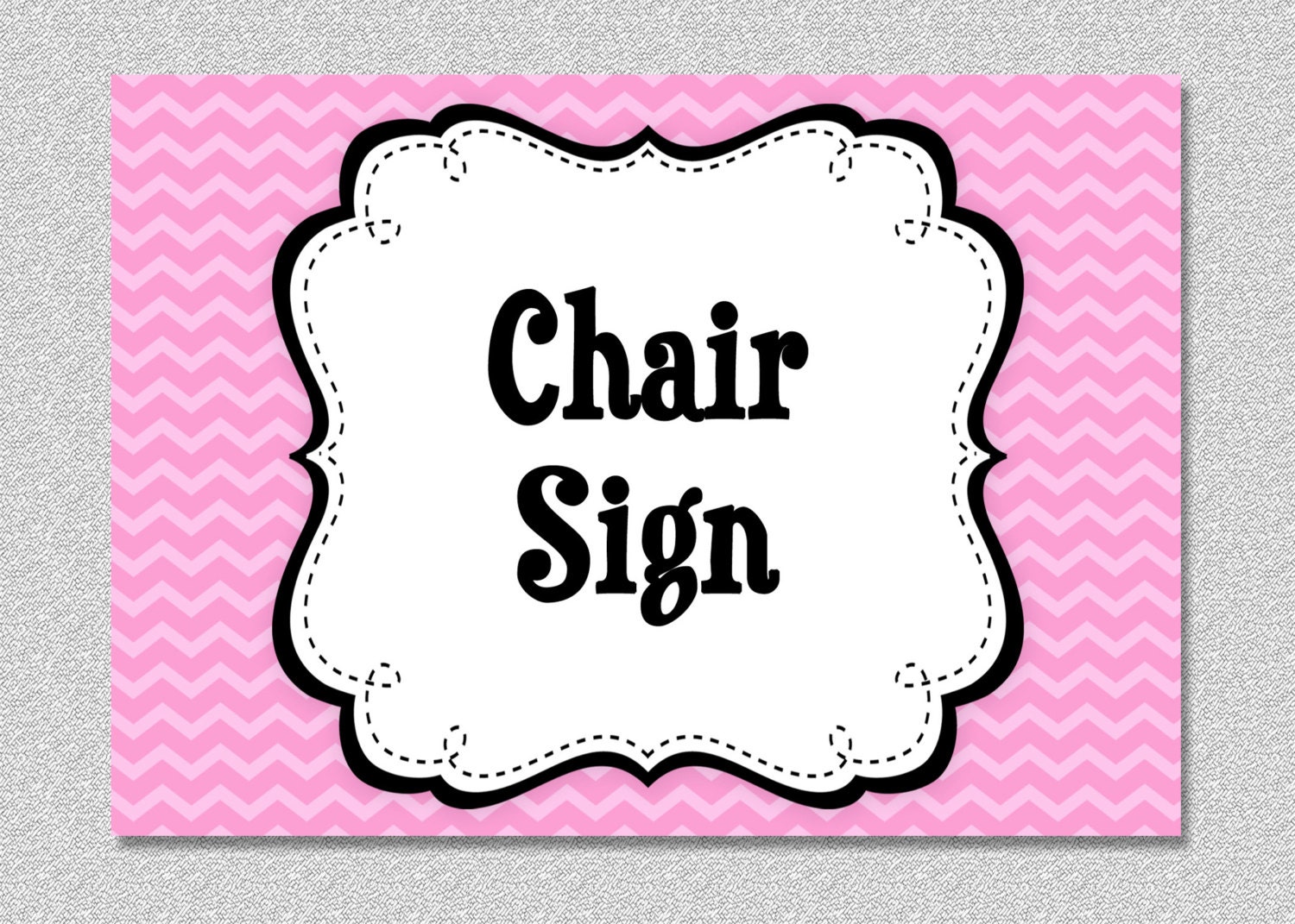 Matching Chair/Door Sign