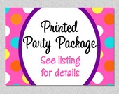 Printed Party Package - Printed Invitations, Thank You Card, Water Bottle Labels, Party Favor Tags, Cupcake Toppers and Banner Il_170x135