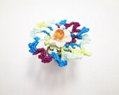 Irish Crochet Lace Jewelry (Cosmos I-b) Fiber Jewelry, Statement Ring