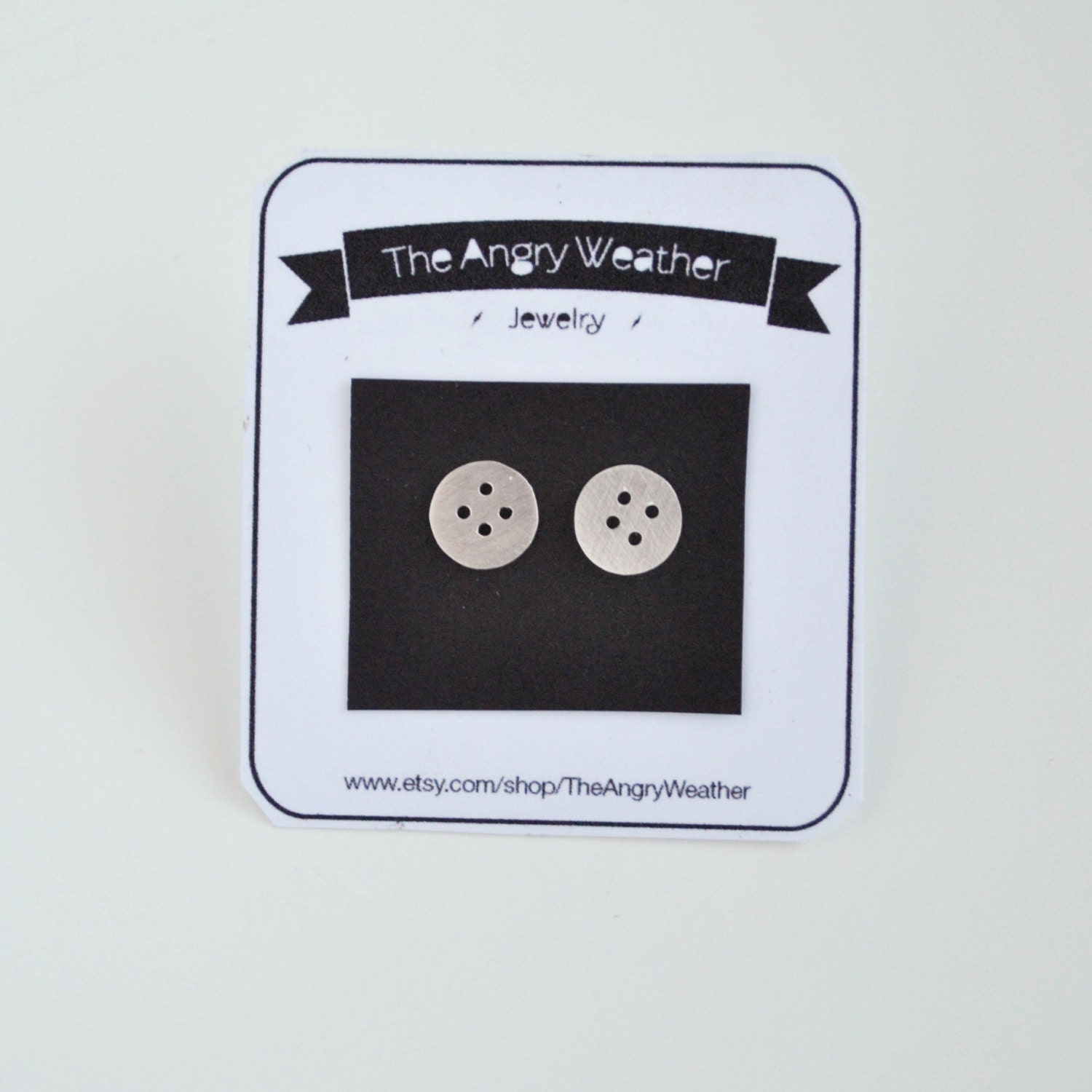 Button Stud Earrings in sterling silver