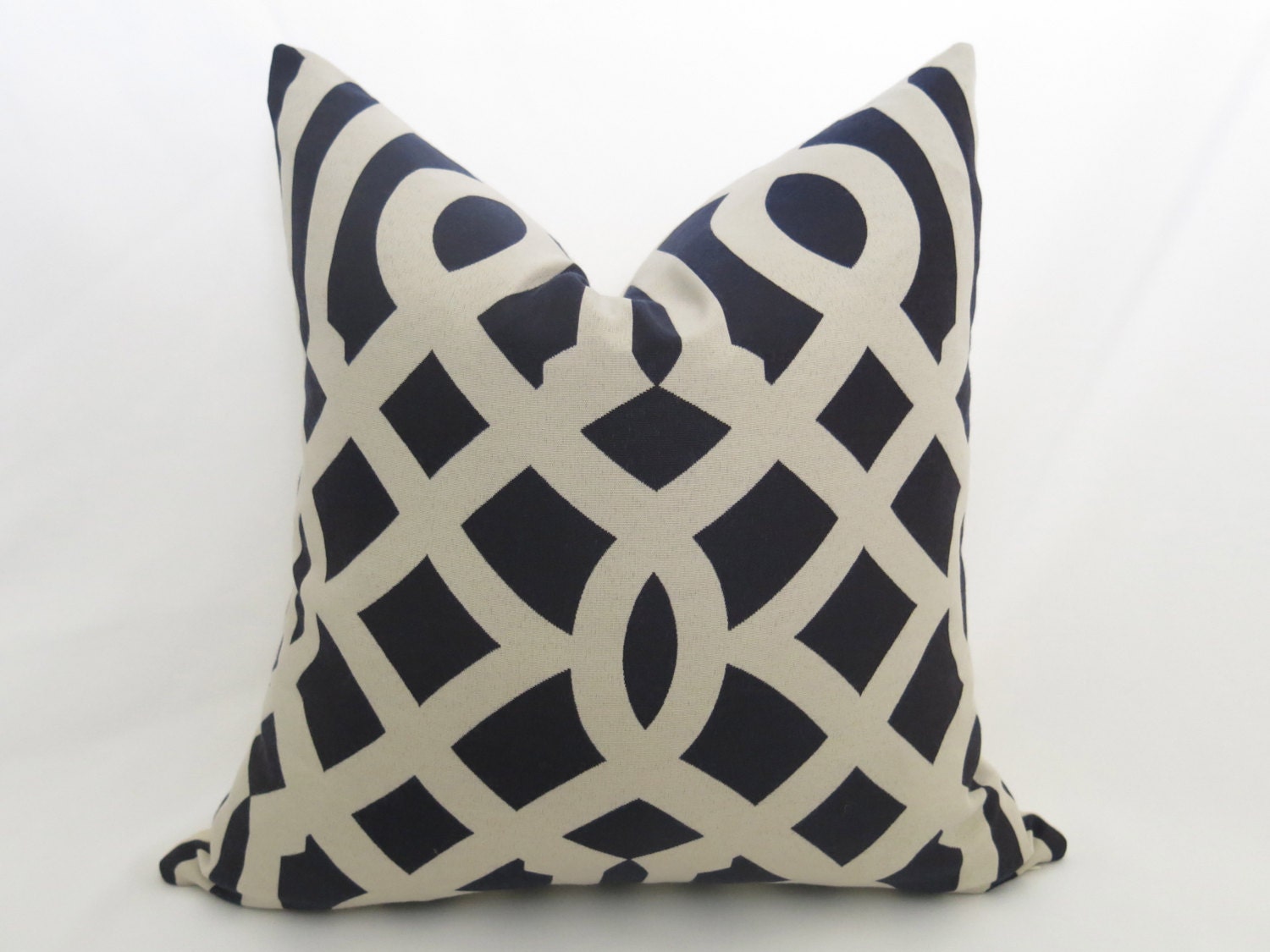 Decorative Designer Pillow - Imperial Trellis Pillow - 18 inch - Navy Blue - Lattice Pillow - Decorative Pillow - Throw Pillow - Navy Pillow