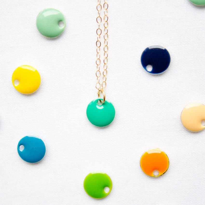 DOT // Small Dot Necklace - a tiny dot pendant on a silver or gold chain - minimal everyday jewellery