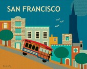 San Francisco, Nob Hill Collage Style 8 x 10 Poster Art Print - Destination Wall Art for Homes, Offices, and Nursery Rooms style E8-O-SF17