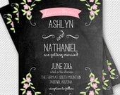 PARTY PRINTABLE - Vintage Chalkboard Wedding or Bridal Shower Invitation - Petite Party Studio Il_170x135