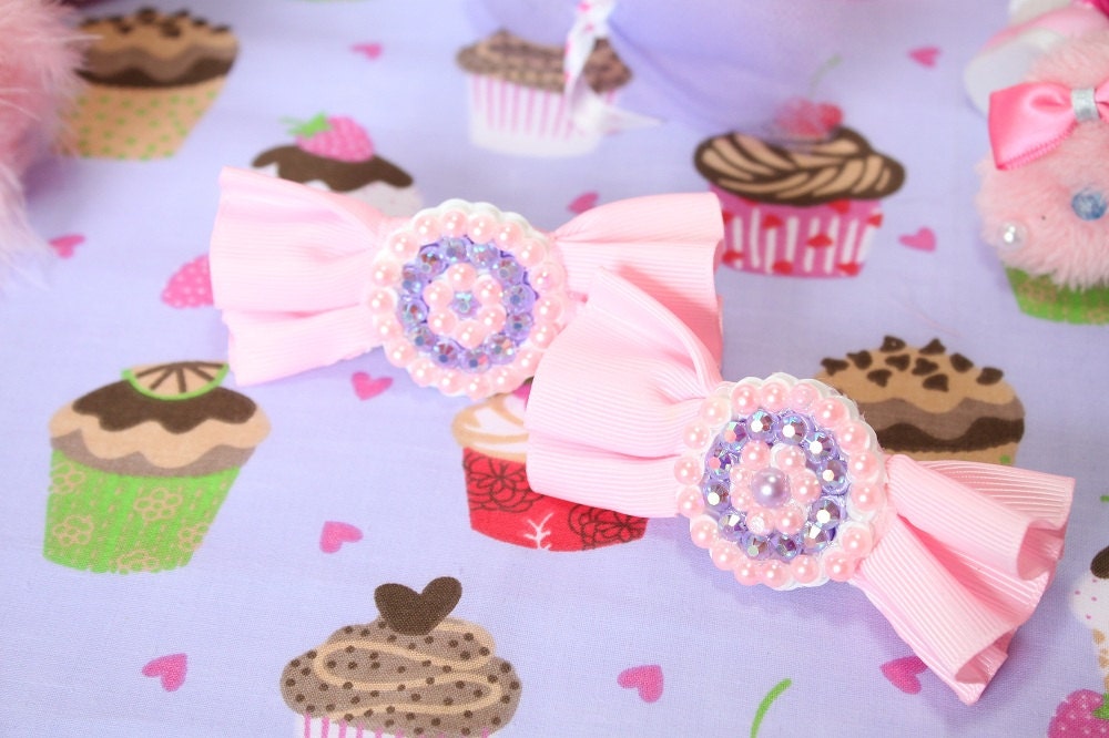 Kawaii  Pixel Candy Bon Bon hair Clip Set