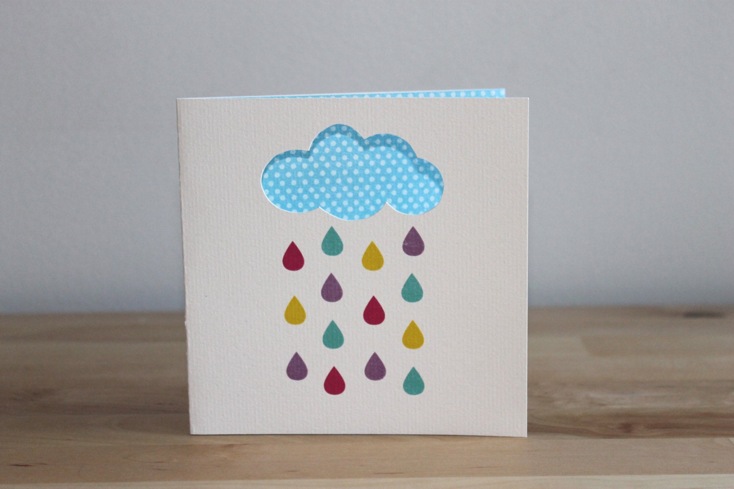 Love Rain Blank Cut Out Greeting Card