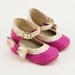 Baby shoes from pink fish leather